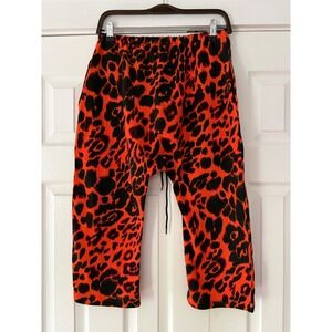 R13 Leopard Field Sweatpants Orange Black Animal Print Drop Crotch Mens Medium